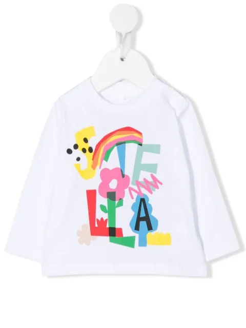 Stella McCartney Kids Rainbow logo-print T-shirt