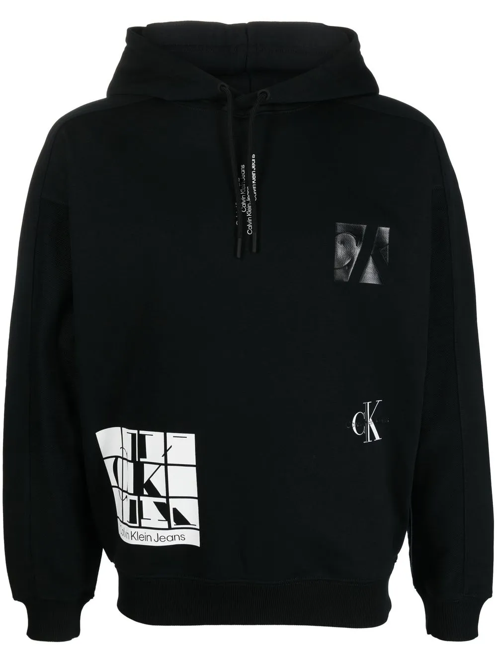 

Calvin Klein Jeans logo-print long-sleeve hoodie - Black