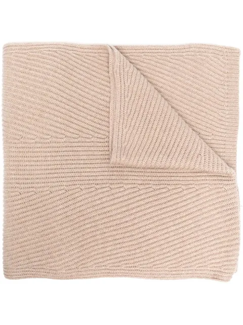 JOSEPH ribbed-knit cotton-wool blend scarf