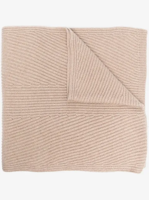 JOSEPH ribbed-knit cotton-wool blend scarf
