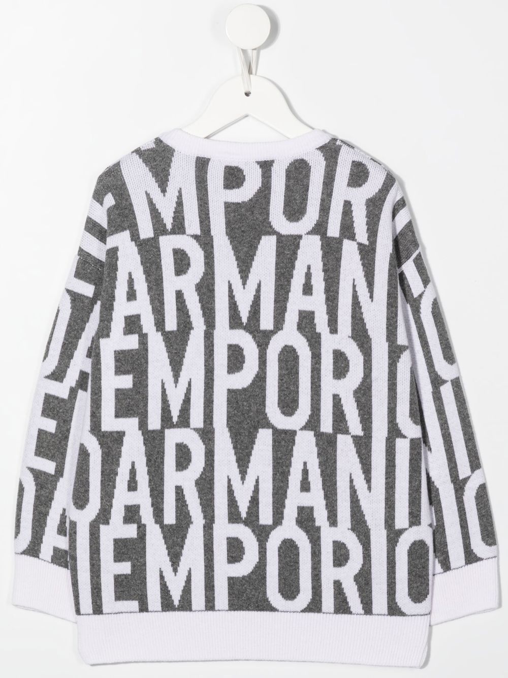 Emporio Armani Kids Trui met intarsia logo - Grijs