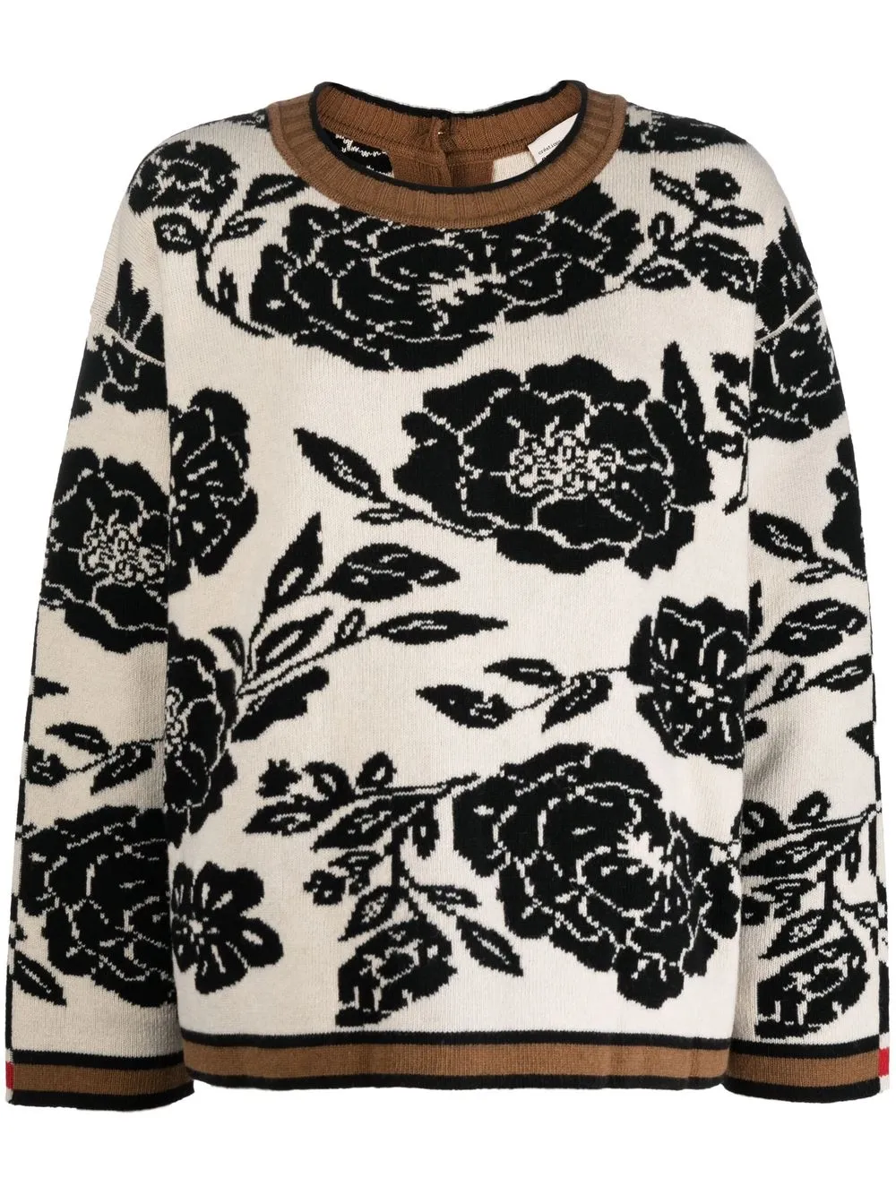 

Semicouture floral-knit wool-blend cardigan - Black