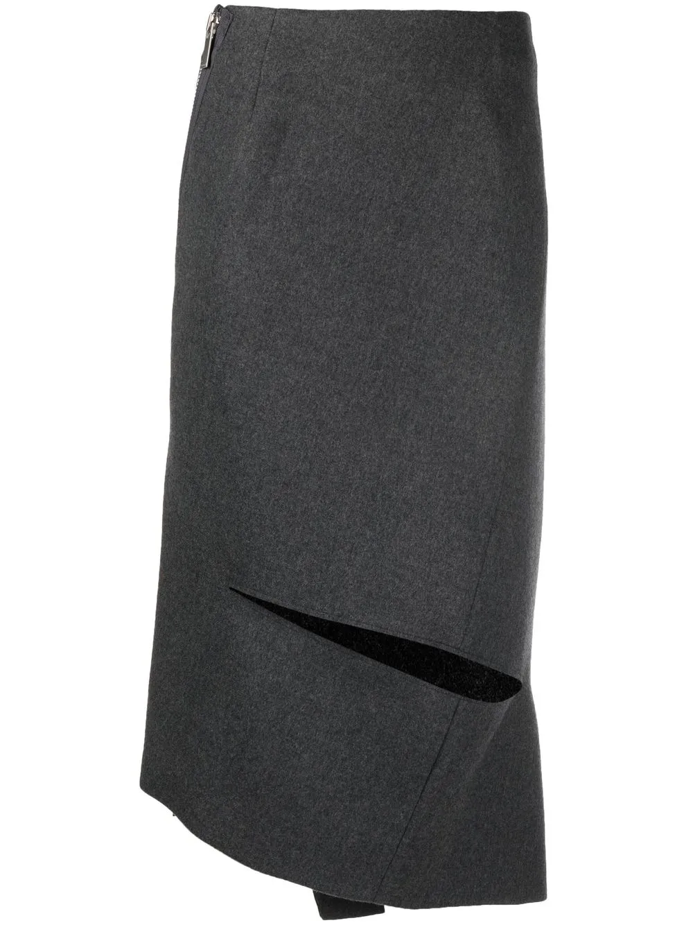 

sacai asymmetric wool midi skirt - Grey