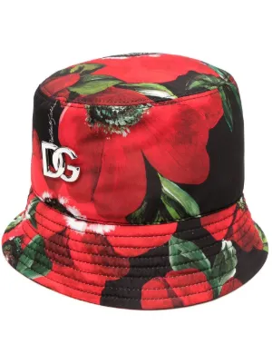 Rosso Farfetch Accessori Cappelli e copricapo Cappelli Cappello Bucket Cappello bucket in finta pelliccia 