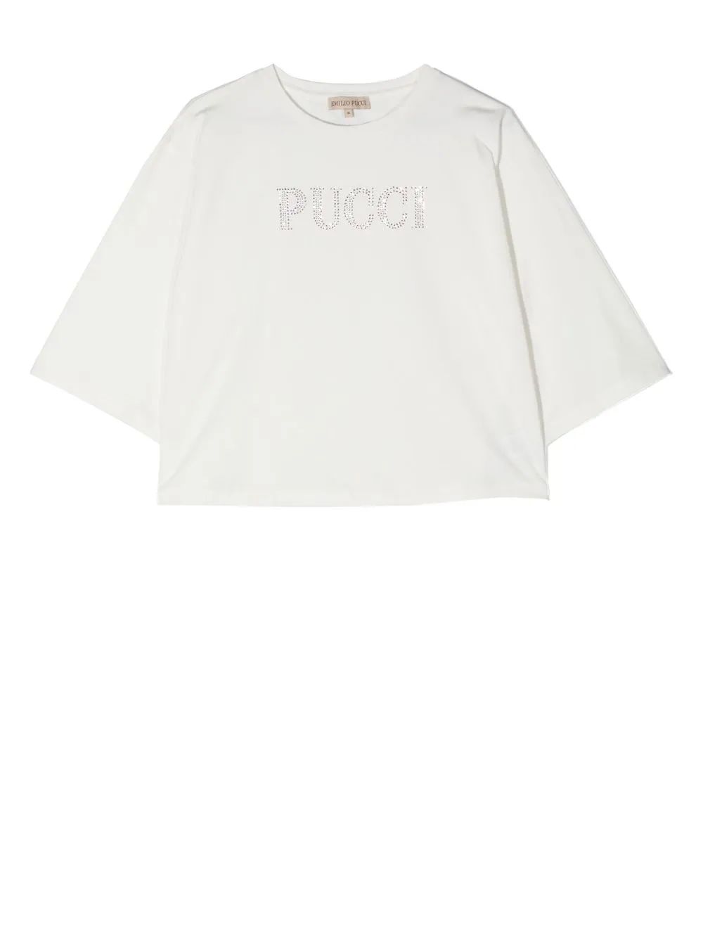 

PUCCI Junior playera con logo de strass - Blanco