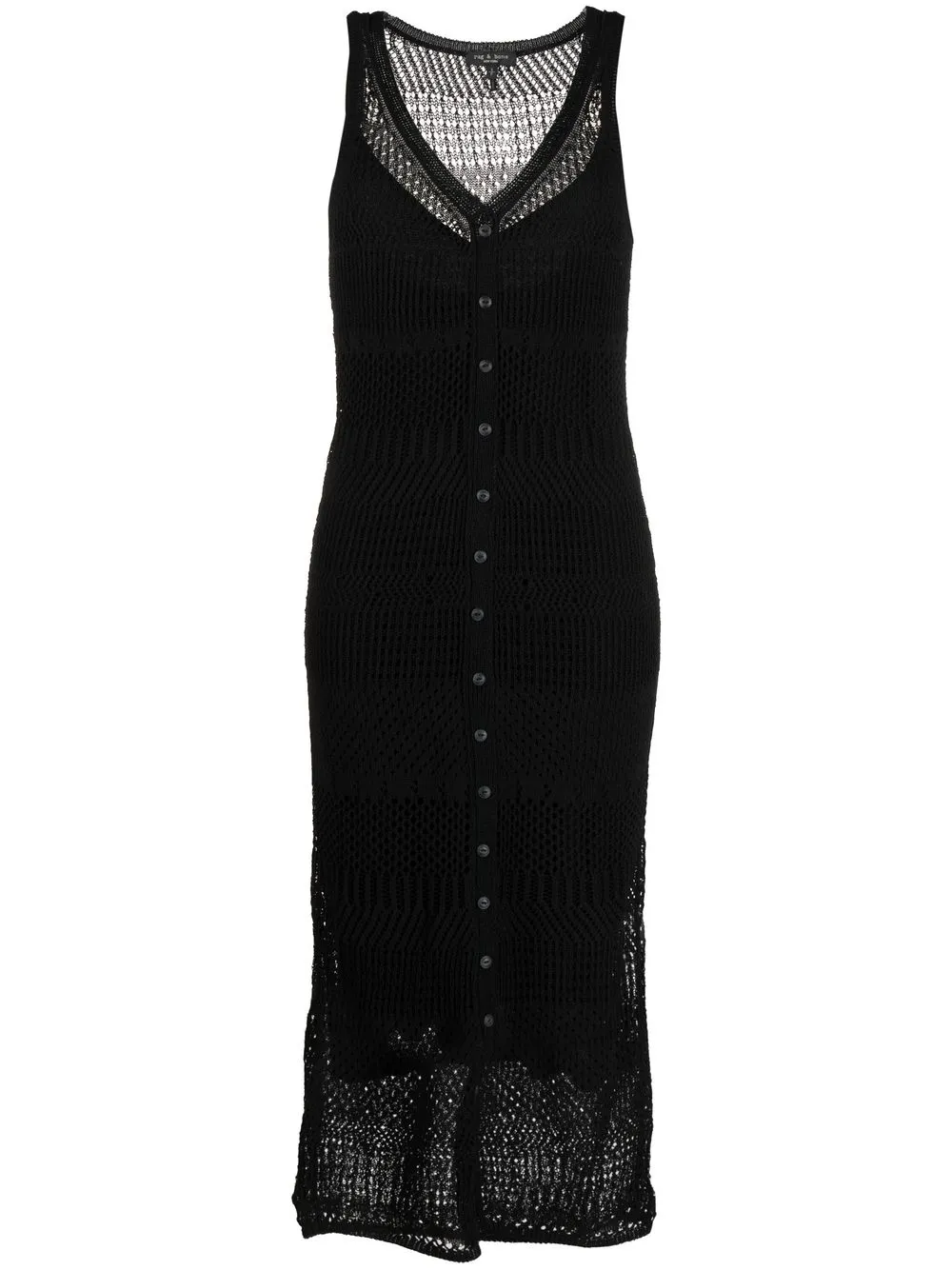 

rag & bone open-knit V-neck dress - Black