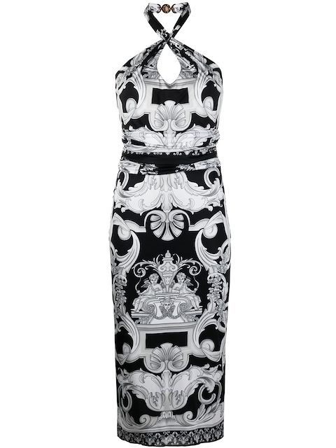 Versace Midikleid mit Barocco-Print