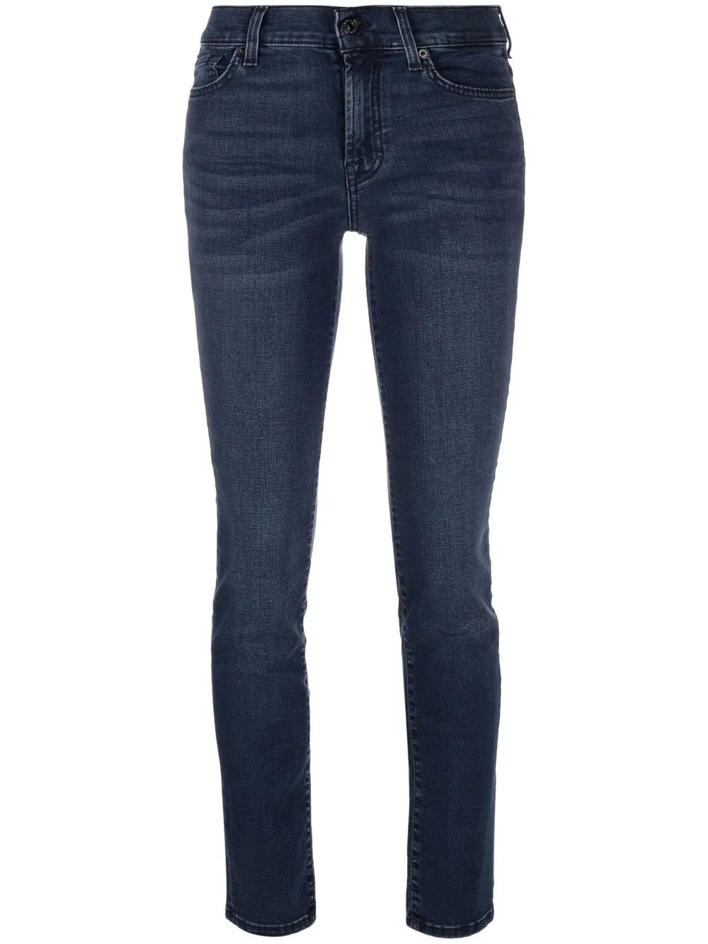 

7 For All Mankind jeans rectos de tiro medio - Azul