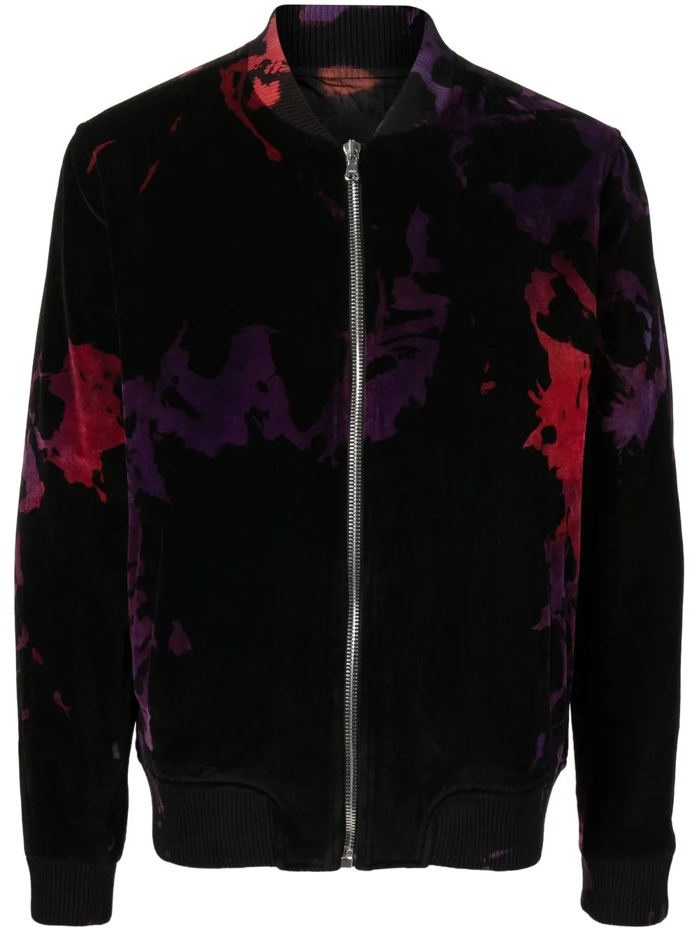 

Stain Shade tie-dye zipped bomber jacket - Black