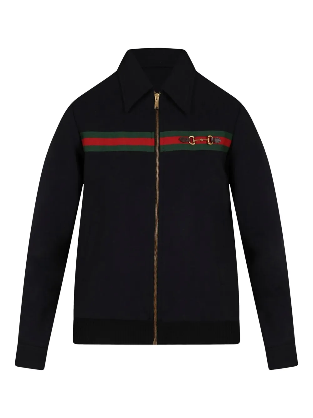 Gucci Kids Horsebit Web detail bomber jacket | Blue | Image 1