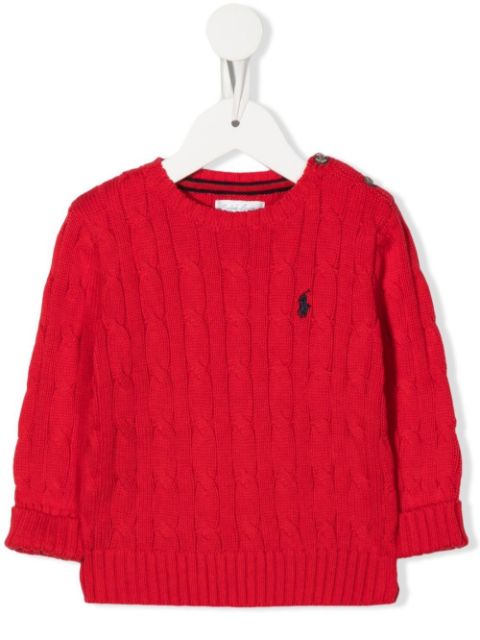 Ralph Lauren Kids suéter tejido con logo bordado