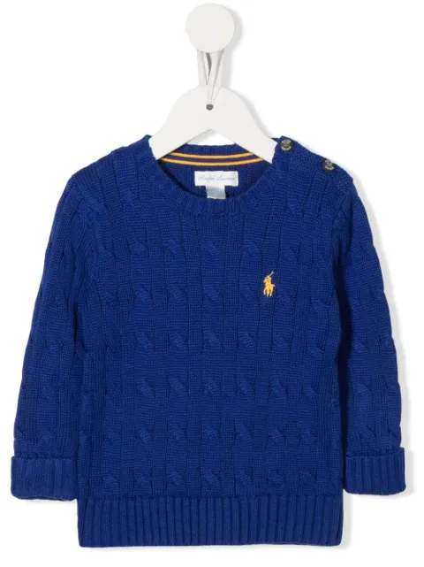 POLO RALPH LAUREN KIDS embroidered-polo knit jumper