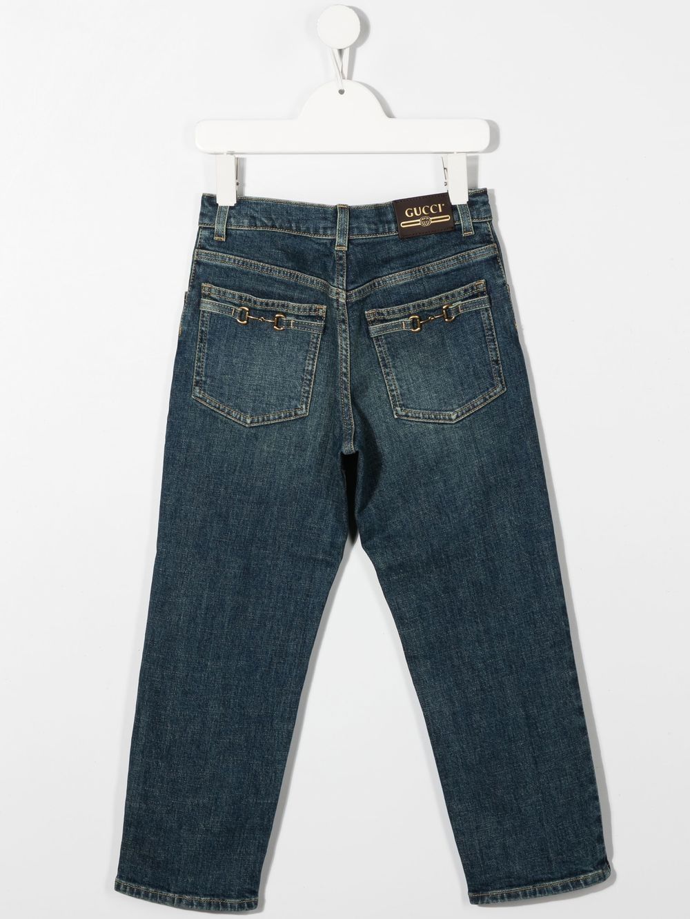 Gucci Kids Horsebit straight-leg jeans - Blue