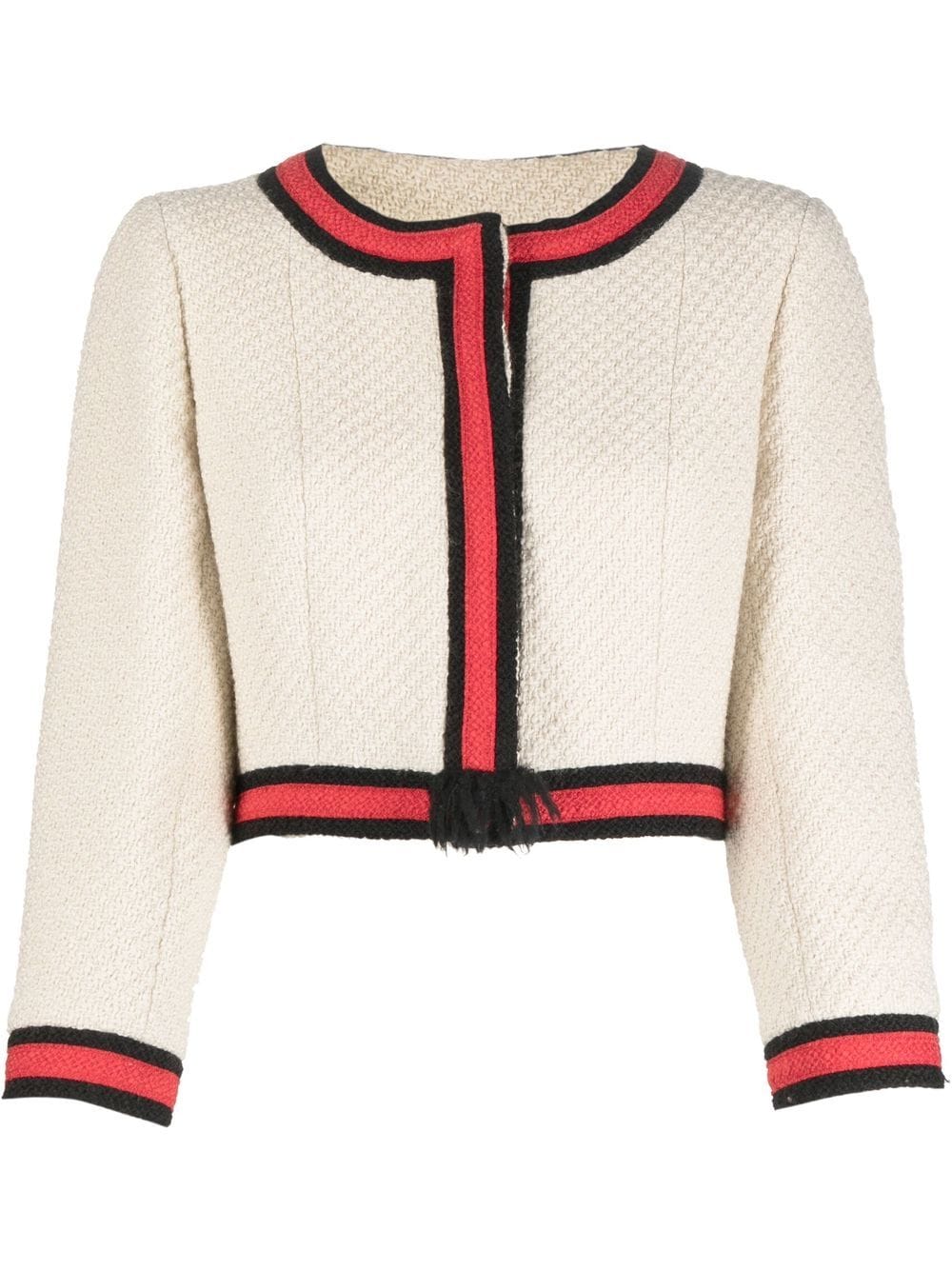 Image 1 of CHANEL Pre-Owned bouclé cropped jacket