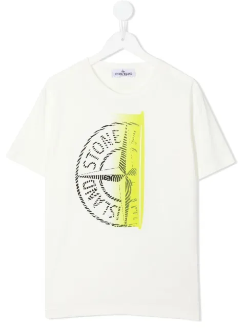Stone Island Junior Compass-print cotton T-shirt