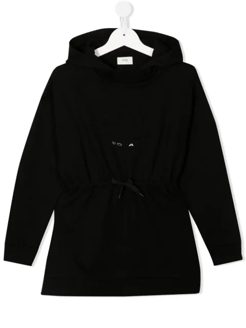 Fendi Kids metallic-logo drawstring hoodie