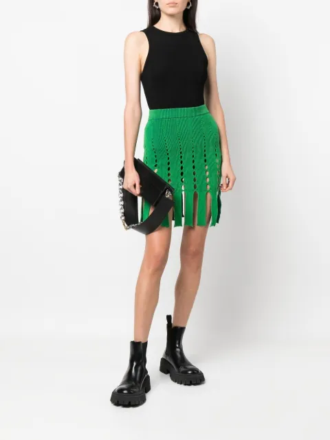 AMBUSH Fringed Knitted Mini Skirt - Farfetch