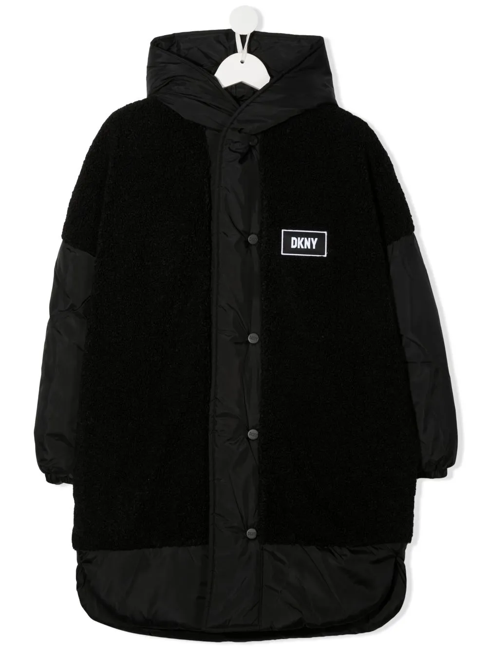 

Dkny Kids TEEN logo-patch hooded padded jacket - Black