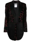 Moschino Pre-Owned 2010 number-print asymmetric jacket - Black