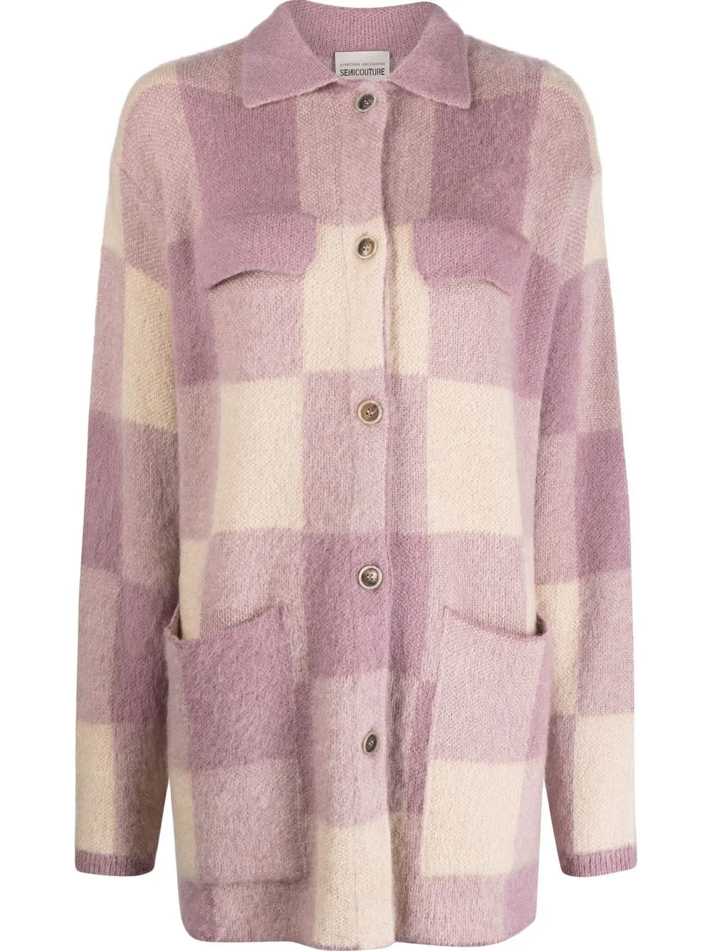 

Semicouture checked knitted shirt - Pink