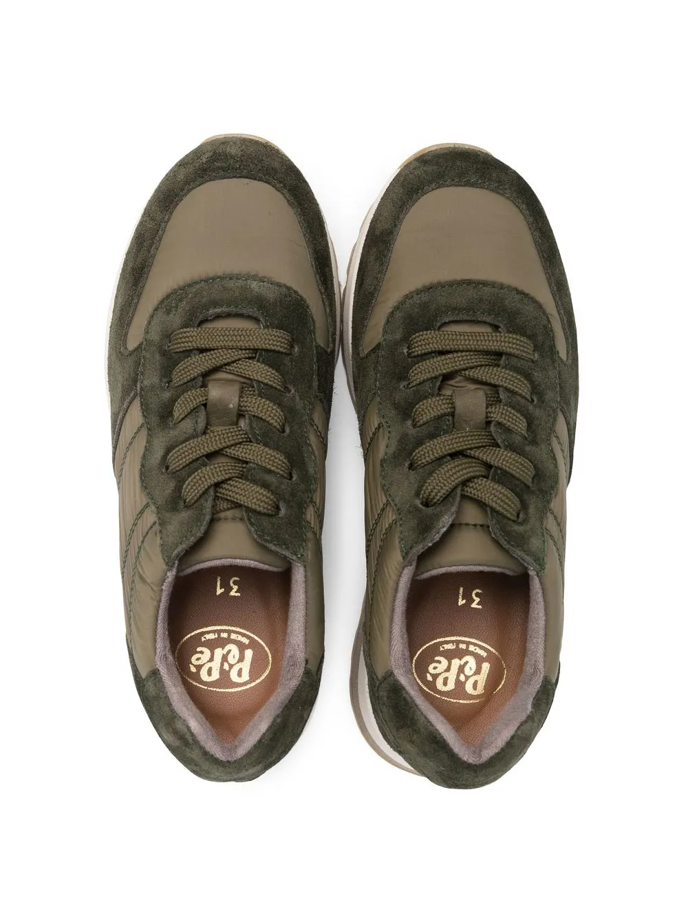 Pèpè Panelled Low-top Sneakers In Green