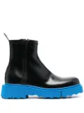 Off-White sponge sole zip-fastening ankle boots - BLACK BLUE