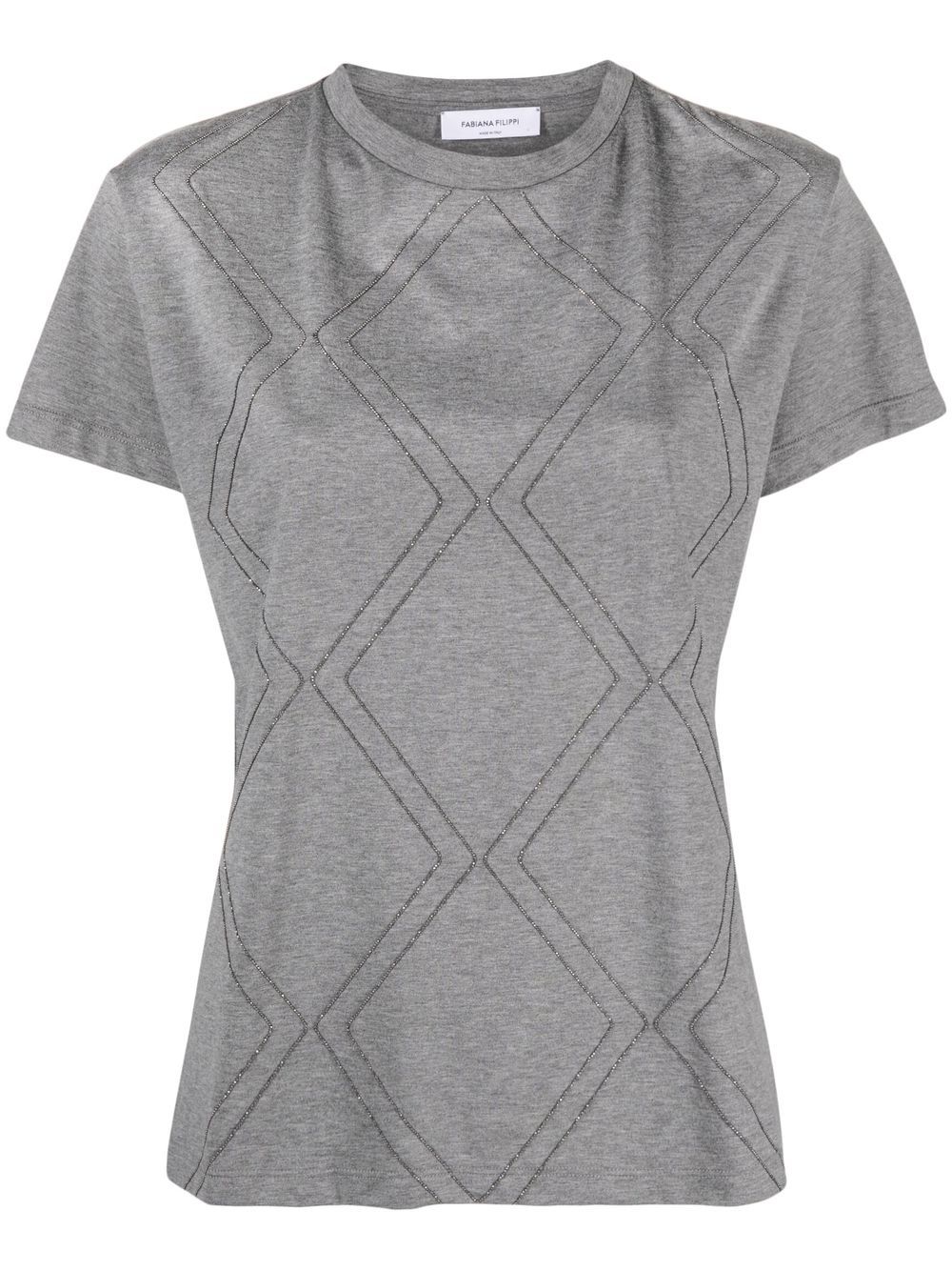 

Fabiana Filippi playera con detalle de mostacillas - Gris