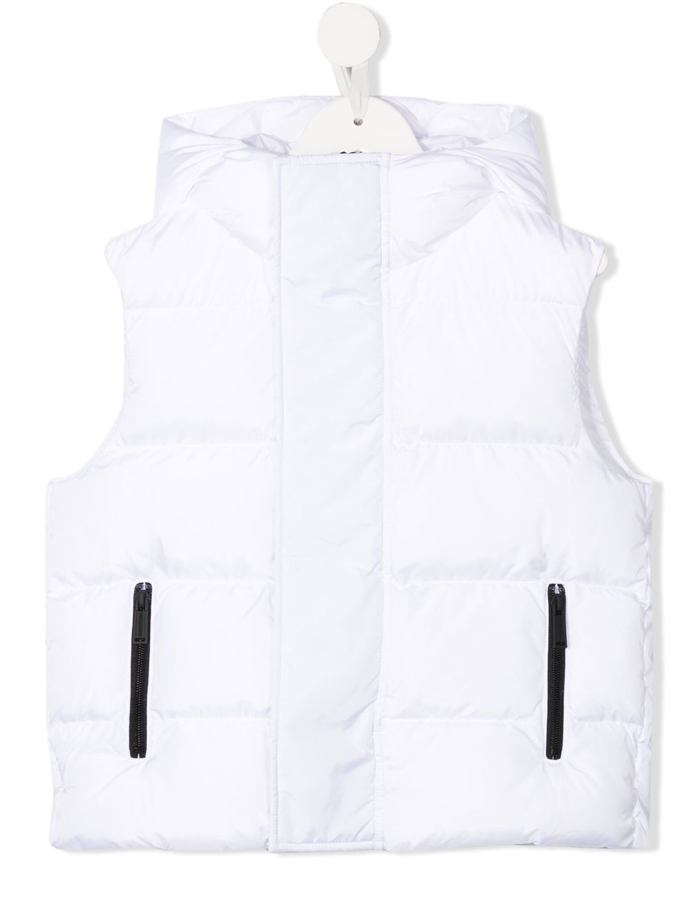 DSQUARED2 KIDS padded hooded gilet - White