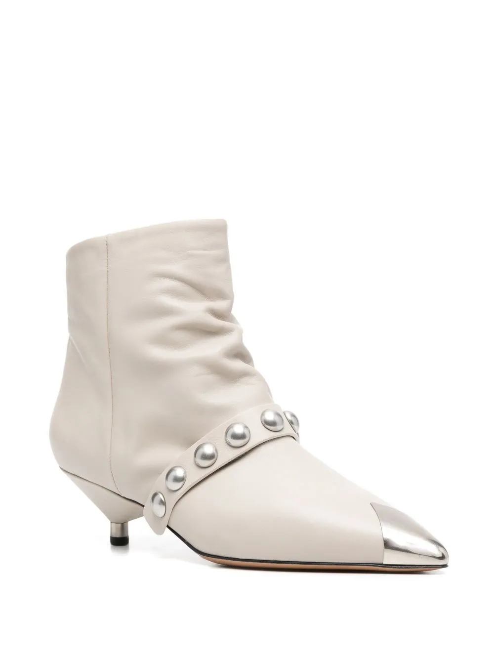 ISABEL MARANT Donatee Studded Leather Ankle Boots - Farfetch