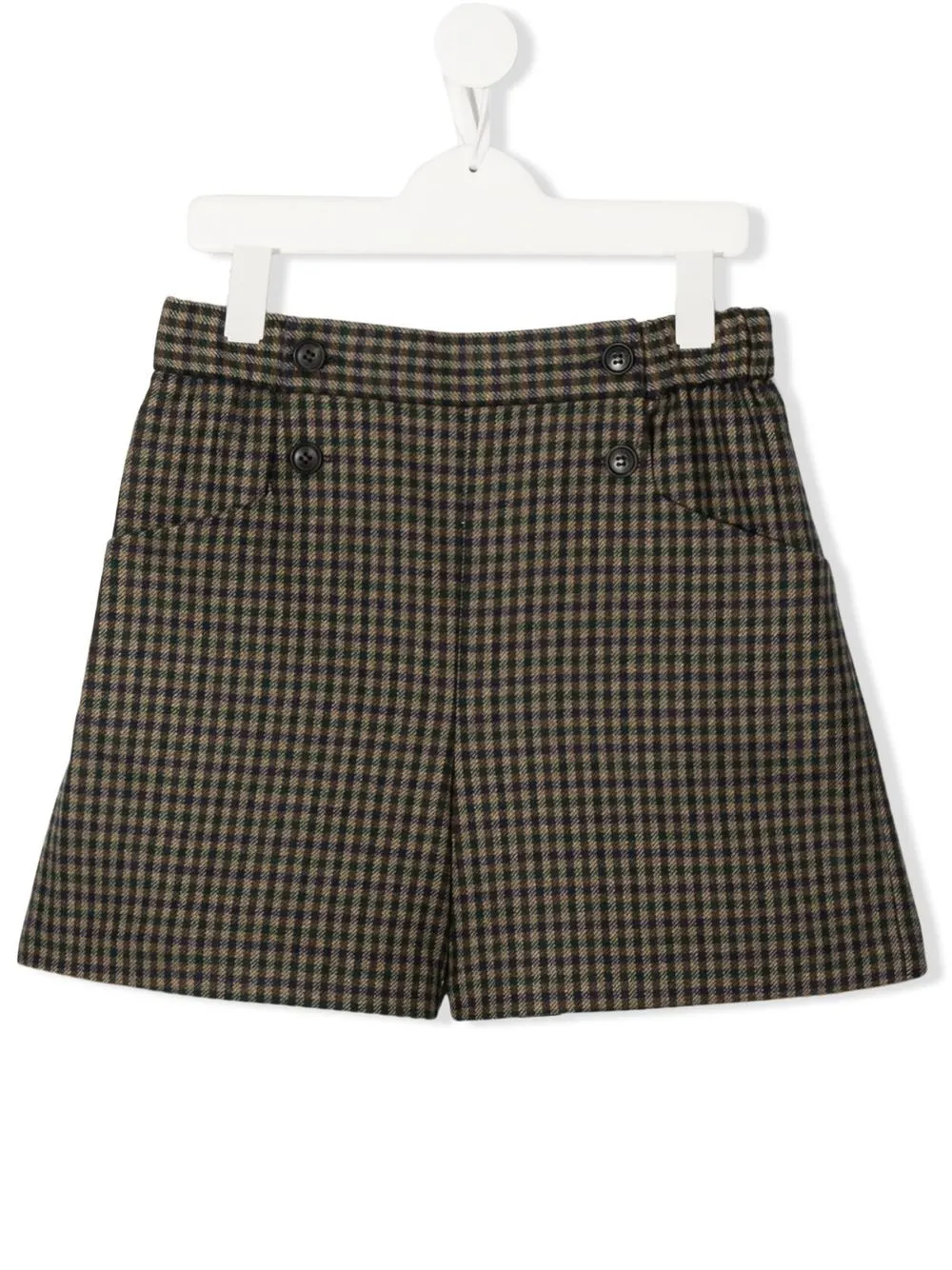 

Bonpoint TEEN check-tweed shorts - Green