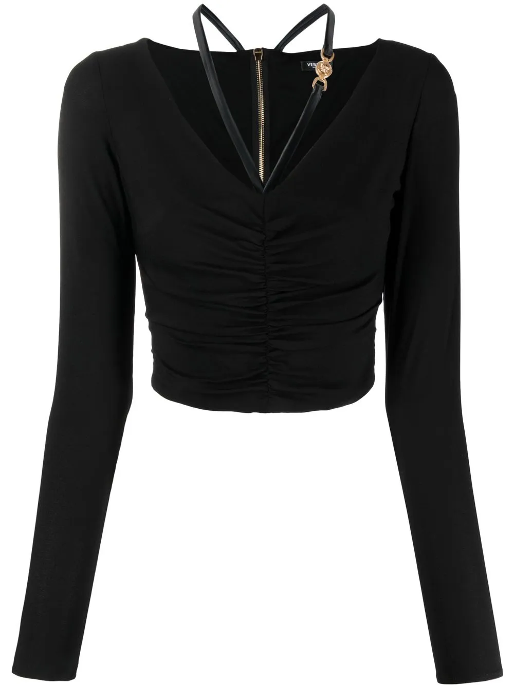 

Versace Medusa-plaque detail top - Black