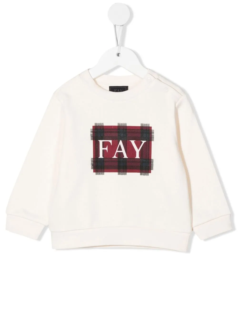 

Fay Kids tartan check print jumper - Neutrals