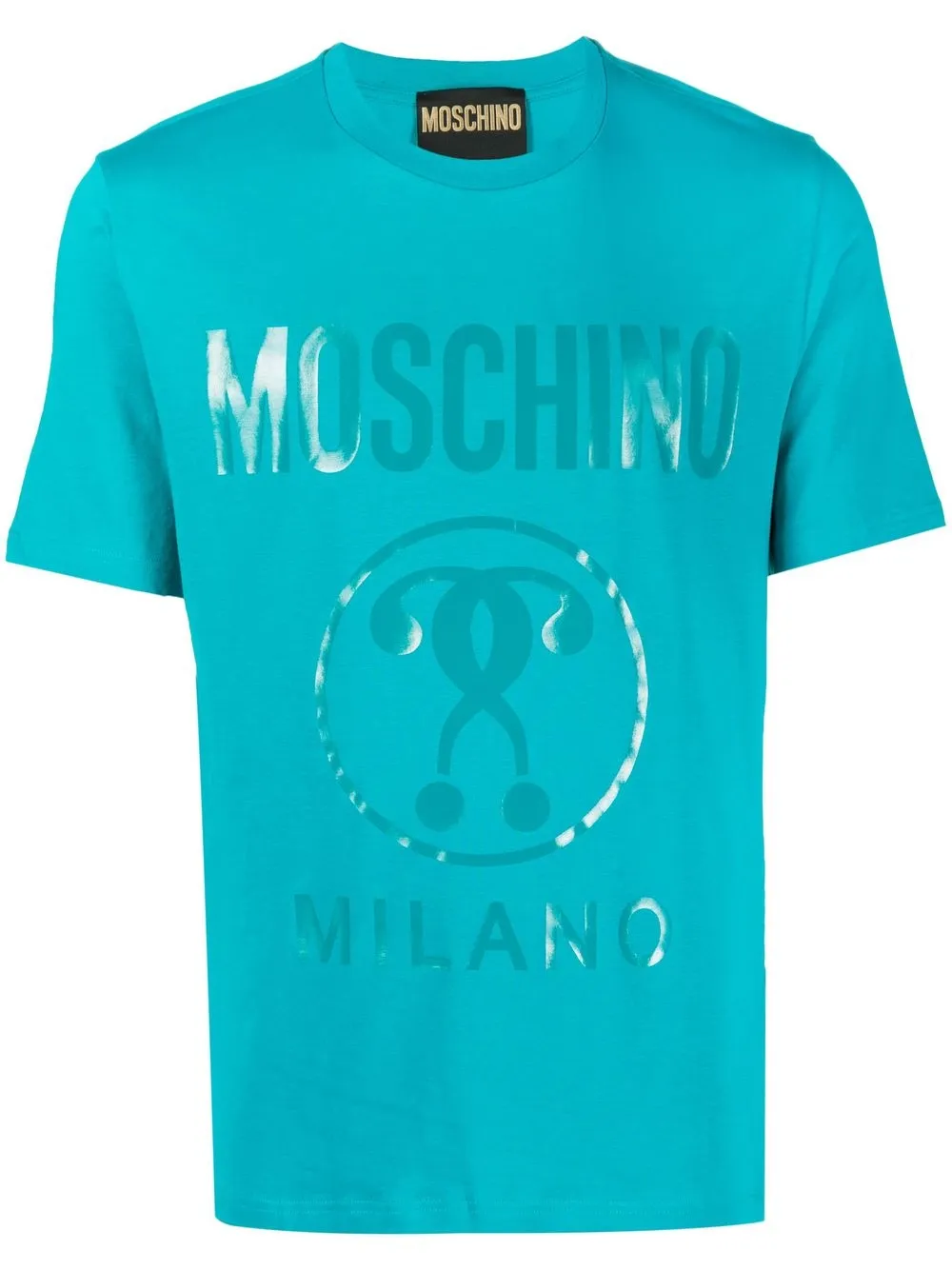 

Moschino playera manga corta con logo estampado - Azul