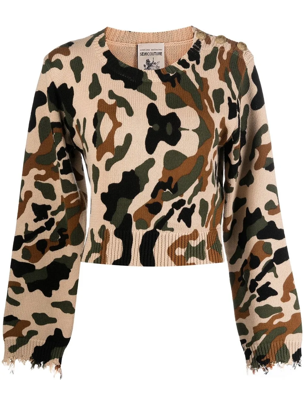 

Semicouture camouflage-knit jumper - Neutrals