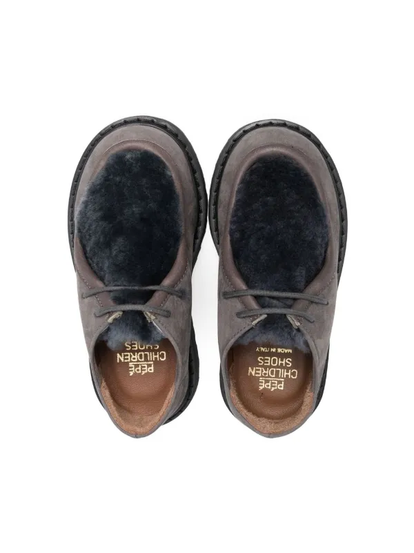 faux-shearling round-toe ballerinas