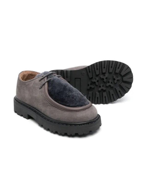 faux-shearling round-toe ballerinas