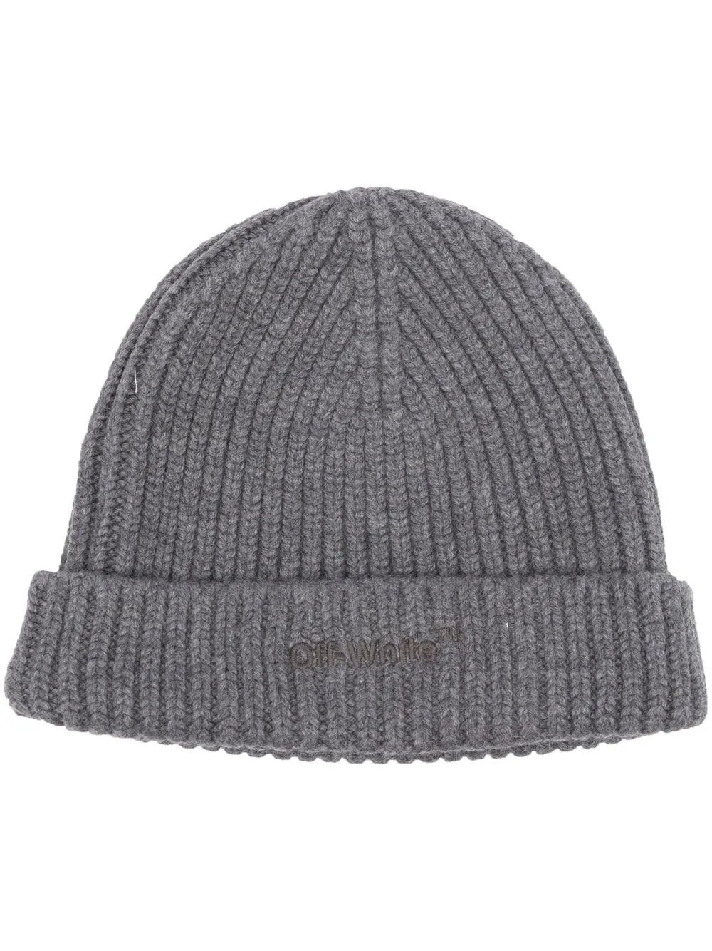 

Off-White embroidered logo beanie - Grey