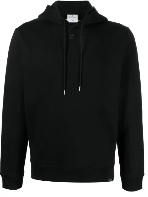 Courrèges logo-patch drawstring hoodie