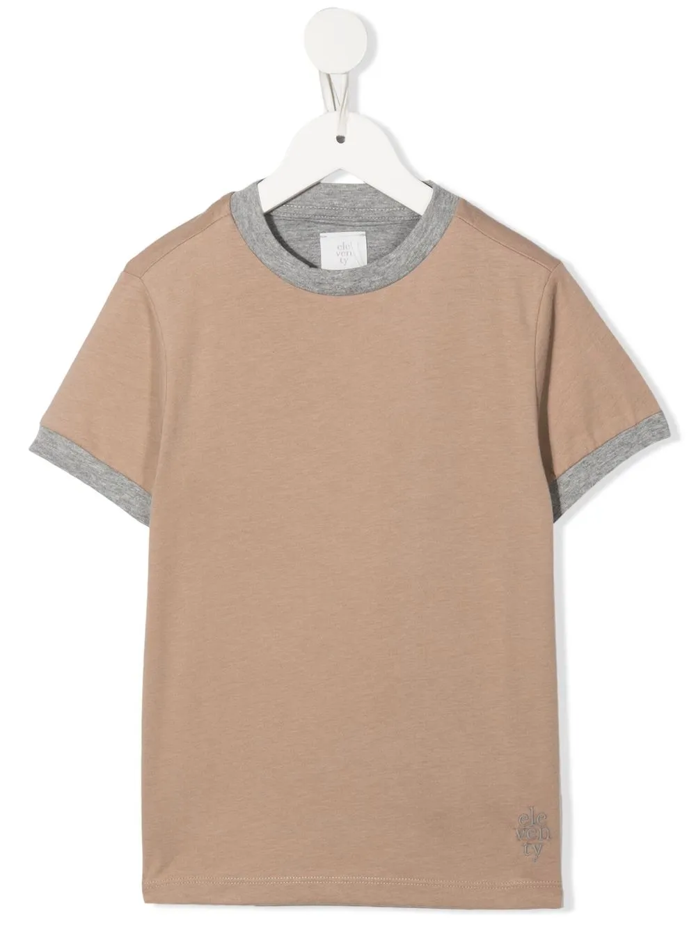 

Eleventy Kids TEEN embroidered-logo T-shirt - Brown