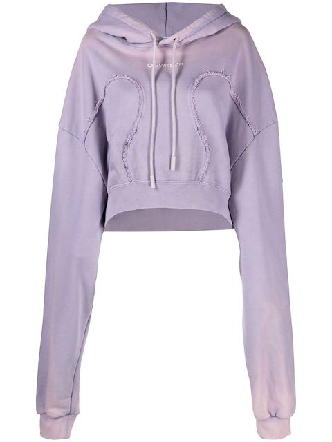 Off-White logo-detail exposed seam hoodie