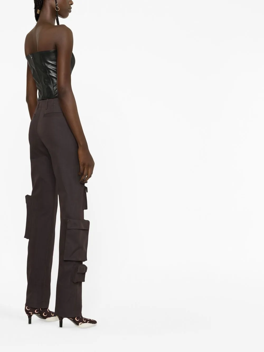  Off White Cargohose Mit Hohem Bund   Dark Grey No Color 