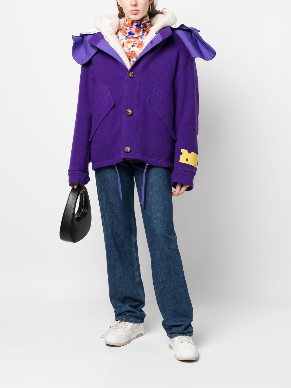 Shop Off-white Hooded Reversible Jacket In 3500 Violet No Color