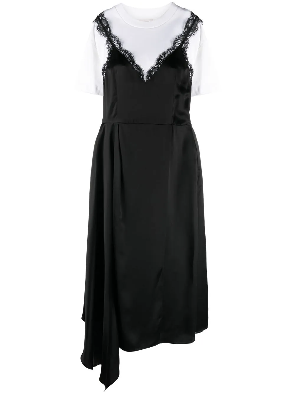 

Alexander McQueen vestido estilo playera con capas - Negro