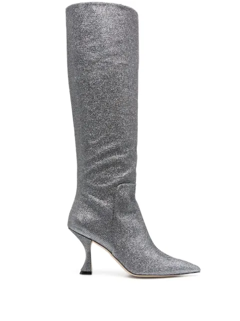 Stuart Weitzman crystal-embellished boots
