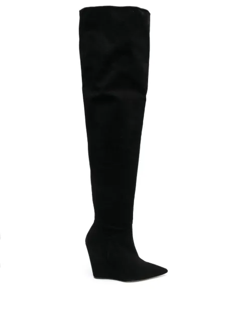 Stuart Weitzman pointed 115mm leather boots