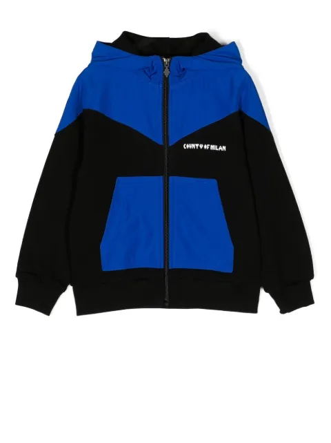 Marcelo Burlon County Of Milan Kids Pixel Logo-print zip-up hoodie