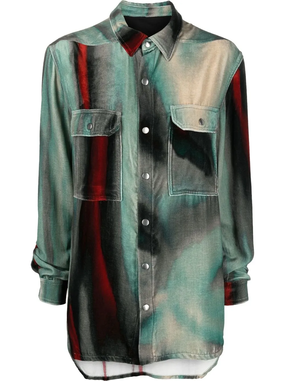 

Rick Owens camisa oversize con estampado abstracto - Verde