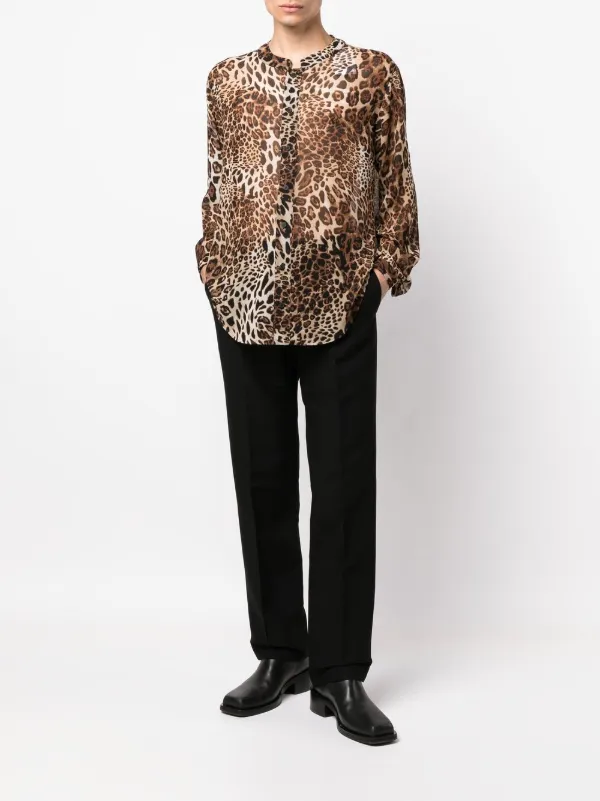 leopard sheer shirt