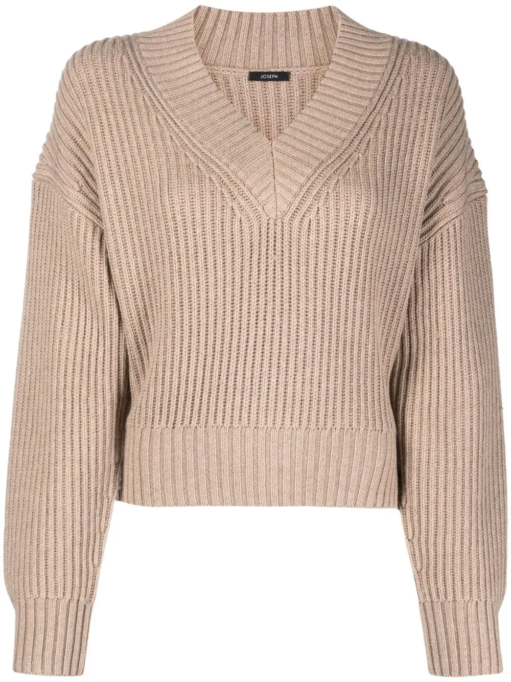 

JOSEPH ribbed-knit V-neck jumper - Neutrals