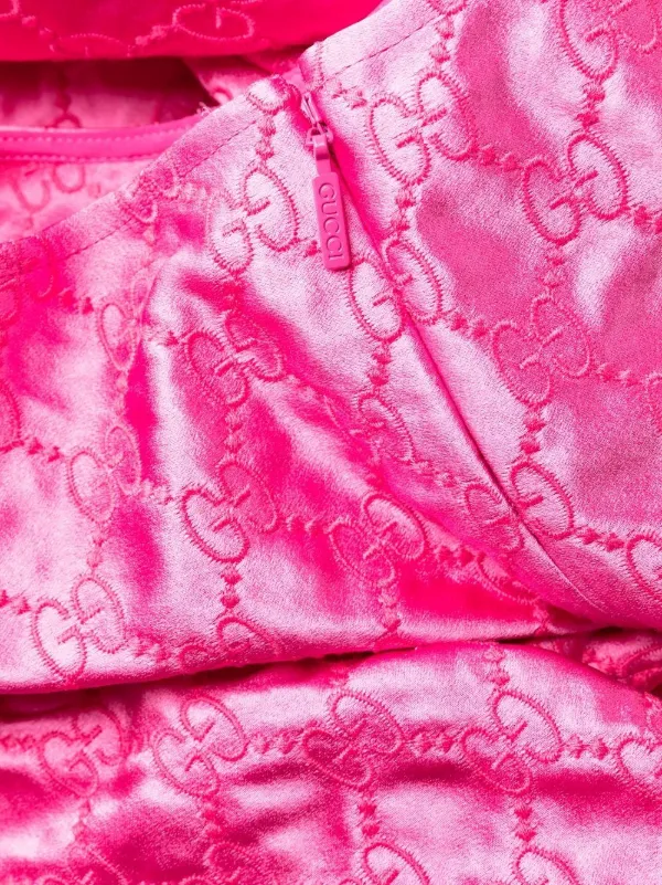 Gucci モノグラム シルクドレス | ピンク | FARFETCH JP